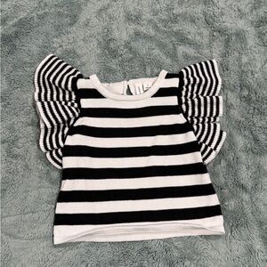 Janie and Jack Black and White Striped Kids Blouse
